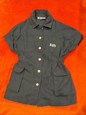 Kith Navy Short-Sleeve Button Utility Dress
